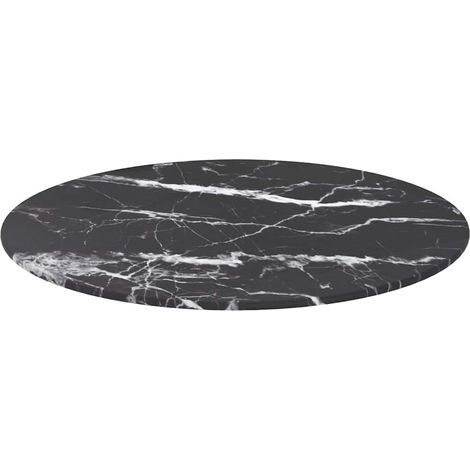 Maison Exclusive - Tischplatte Schwarz Ø50x0,8 cm Hartglas in Mar (1/4)