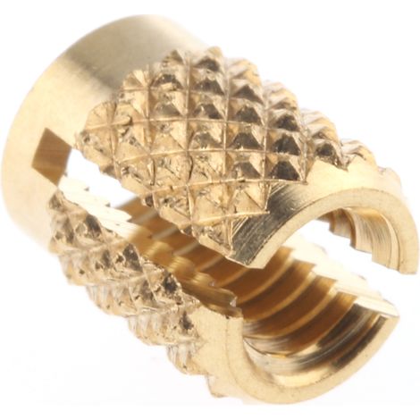 Insert fileté RS PRO, M3.5, en Laiton, fixation Ø 4.8mm, L 6.35mm ( Prix pour Sachet de 100 )