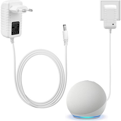 12V 1A Ladegerät, 12V 2A Netzteil, 12V Netzteil, 12V Transformator, weißes 12V 1,25A Ladegerät für Echo Show 5 Smart Speaker, 2m Ladekabel (1/5)