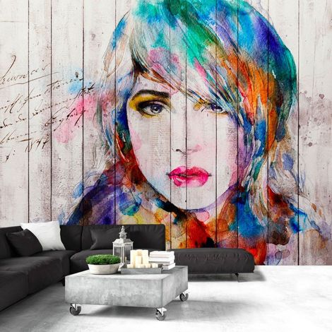 Papier peint portrait en bois - 250 x 175 cm