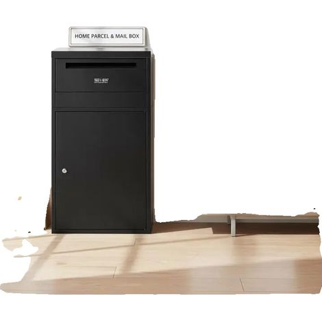 Boîte aux lettres, Design anti-vol, Construction en acier durable, noir (1/2)