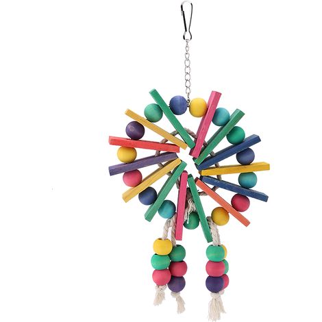Jeffergarden Jouets pour perroquets et oiseaux, jouet suspendu sur pied, balanoire, adapté aux perroquets et aux oiseaux (1/5)