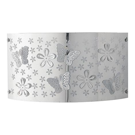 "Applique BUTTERFLY in acciaio cromato con decorazione laser" (1/2)