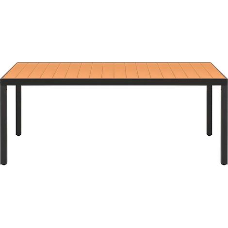 Table d'extérieur Table de salon de jardin - Marron 185 x 90 x 74 cm Aluminium et WPC BV168902 - BonneVie (1/4)