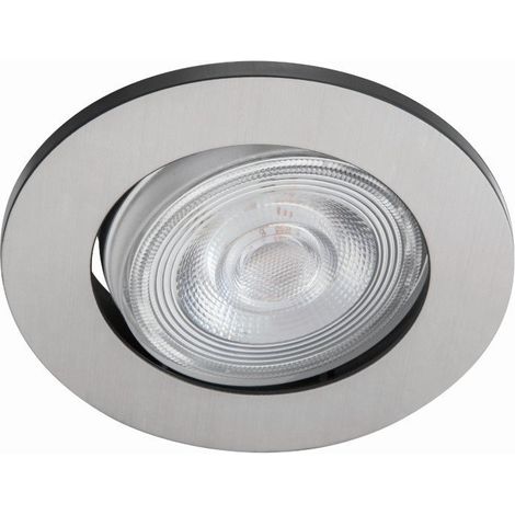 PHILIPS Spot encastrable LED, TARAGON, 380lm, 4,5W, 2700K, argent (1/3)