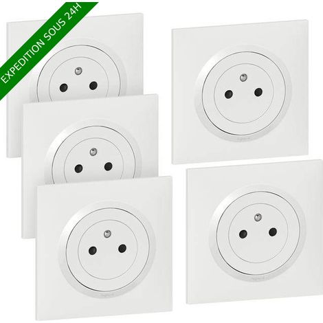 Legrand – Prises de courant surface lot de 5 – Blanc – Usage intérieur – Installation facile – Indice de protection IP20