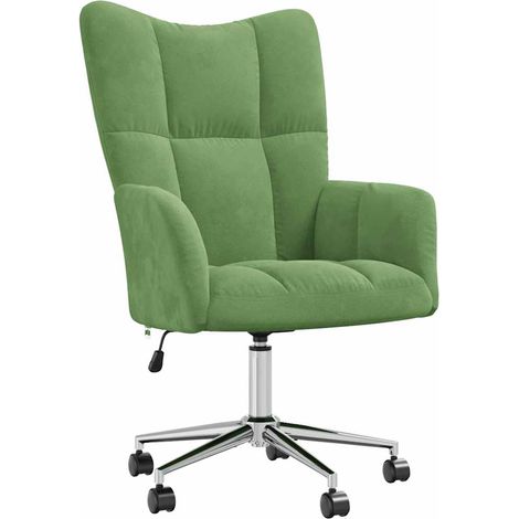 Poltrona lounge divano sedia su ruote design moderno in velluto verde chiaro DEC026777