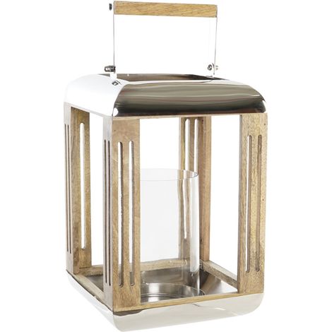 Metallglaslampe 23x23x36 Metall Silberglas Material Multicolor -Farbfamilie Laterne und Details Details (1/3)