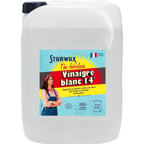 Starwax – Vinaigre blanc 20L – Détartrant et dégraissant puissant – Forte concentration 14° – Usage ménager sans parfum