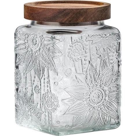 Tarro de cristal con tapón de corcho natural, para almacenar alimentos secos, decoración de cocina vintage (1/5)