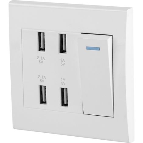 4-Port USB-Switch 5V 2,1A/1A 4100mA Wandstecker-Netzteil (220-250V) (1/5)