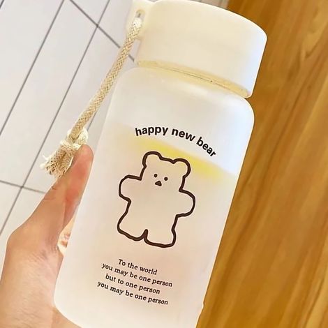 Isolierte Wasserflasche für Kinder, PC-Wasserflasche, 400 ml, Panda-Motiv, ergonomischer Griff, robust und geruchsneutral, ideal für Schule und Sport (1/4)