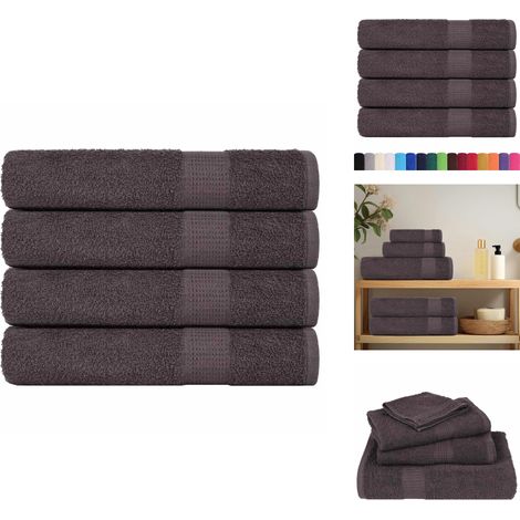 Serviettes de sauna 4 pcs anthracite 80x200 cm 100% coton - Serviette De Sauna - Serviettes De Sauna - Serviette - Serviette Avec Boucle De Suspension (1/5)