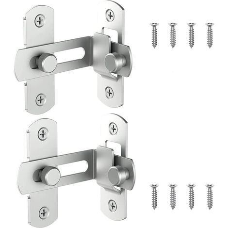Loquet coulissant à bascule, loquet de porte à angle droit en acier inoxydable, butée de porte moustiquaire, crochet à œillet (1/5)