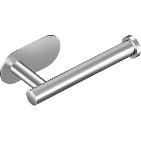 Soporte para rollo de papel higiénico de acero inoxidable - Autoadhesivo, no requiere perforación, fuerte adherencia, resistente al agua (1/5)