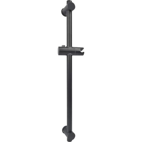 Coulissant pour barre de douche barre de douche en acier inoxydable noire hauteur totale 660 mm avec support de montage rglable en hauteur et en inclinaison (1/4)