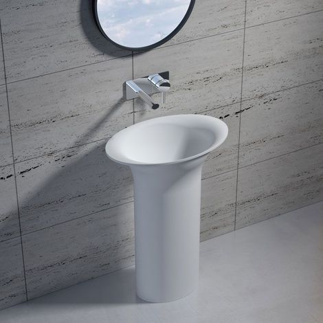 Vasque Totem sur pied en solid surface Réf : SDV21 (1/5)
