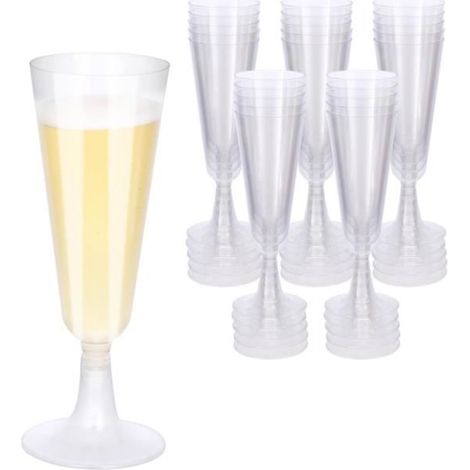 25 Pièces Flûtes à Champagne en Plastique,Gobelet, tasse à dessert,150ml Verres à Champagne Transparents Gobelets pour Fêtes (1/4)
