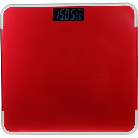 Balance électronique connectée à LED pour la maison, mesure précise le poids et affiche la masse grasse corporelle (rouge) (1/5)