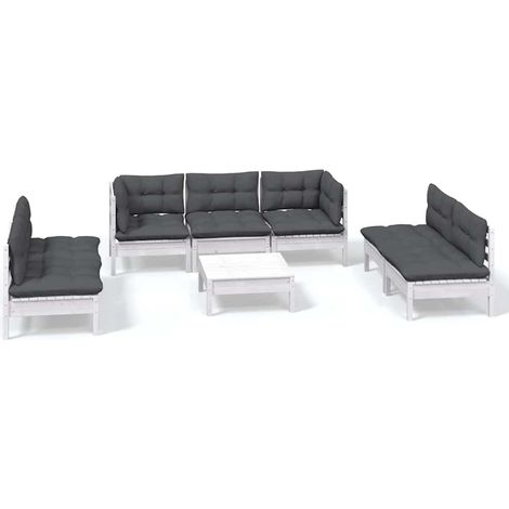 Maison Exclusive - 8-tlg. Garten-Lounge-Set mit Kissen Kiefer Mas (1/5)