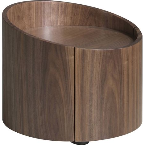 Table de chevet ronde Angel Cerda en noyer - Noyer élégant et design moderne (1/5)