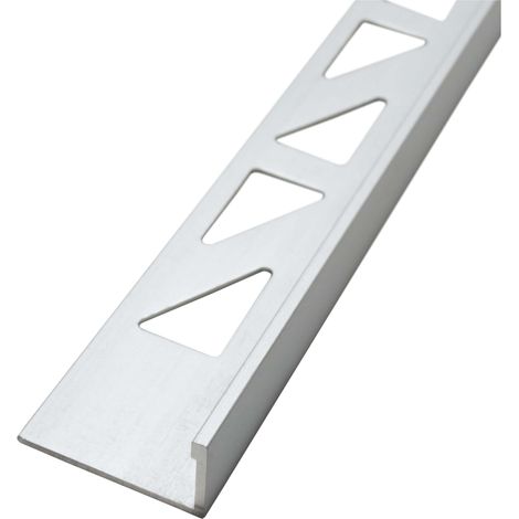 Dalsys Fliesenschiene Winkelprofil Aluminium (eloxiert, Fliesenprofil - Chrom glänzend 2,5m x 8mm, 1 Stück