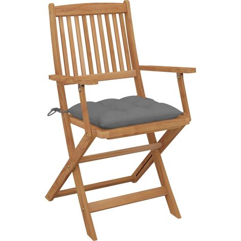 Maison Exclusive - Sedie da Giardino Pieghevoli 8 pz con Cuscini Massello Acacia
