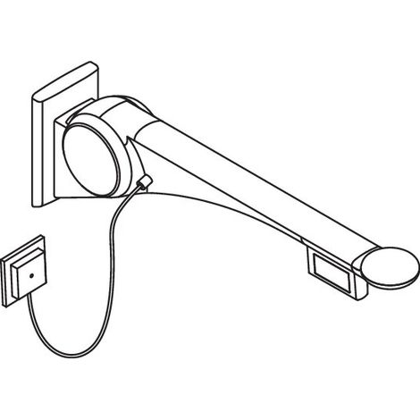 HEWI 802.50.47360 Poignée d'appui rabattable Premium GU, 700 mm, droite (1/2)