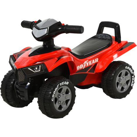 HOMCOM Quad Giocattolo per Bambini 18-36 Mesi con Licenza GOODYEAR con Luci e Suoni Realistici, Rosso e Nero, 60x31x42cm (1/5)