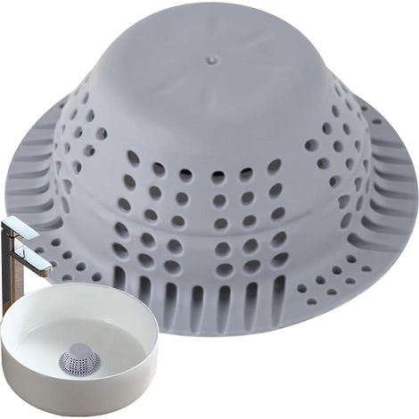 Tub Shroom Obturateur de bonde de baignoire avec bouchon, obturateur de douche pliable en silicone, protection pour lavabo de douche/salle de bain, robuste et durable. (1/5)