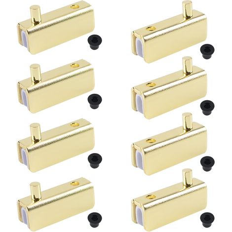 8 pièces Charnière pivot, réglable sans perçage, acier carbone, pour porte verre 4-6mm, armoire cuisine