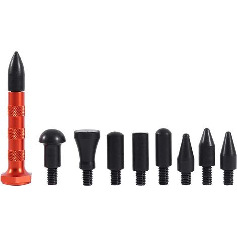 Marteau de débosselage avec stylo de nivellement à 9 têtes, ensemble d'outils de réparation et de carrosserie de voiture, kit d'outils de débosselage pour enlever les bosses (1/5)