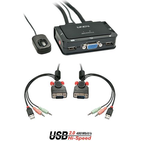 Lindy 42342 switch per keyboard-video-mouse (kvm) Nero (1/2)