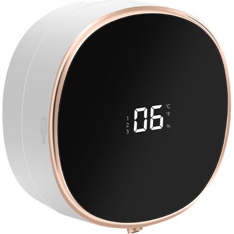 Dispenser di sapone, pompa per sapone, dispenser di sapone automatico, dispenser di sapone manuale, senza contatto, ricaricabile tramite USB-C, a parete, per bagno, cucina, nero (1/5)