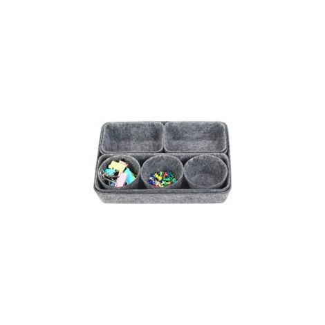 Filz-Aufbewahrungsboxen (grau), 8er-Set – 4 Designs – S-Crezuo Filz