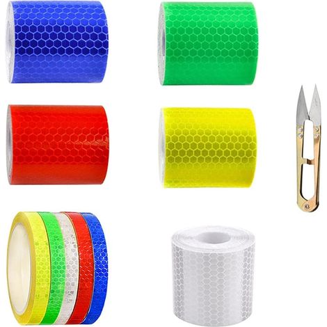 Reflektierendes Klebeband, 10 Rollen, katadioptrisches Klebeband, reflektierendes Sicherheitsklebeband, selbstklebender Reflexstreifen, wasserfestes Reflexklebeband, Sicherheitsklebeband