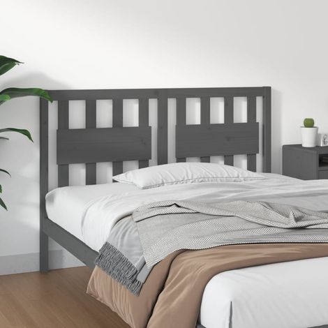 Tête de lit Gris 125,5x4x100 cm Bois massif de pin (1/5)