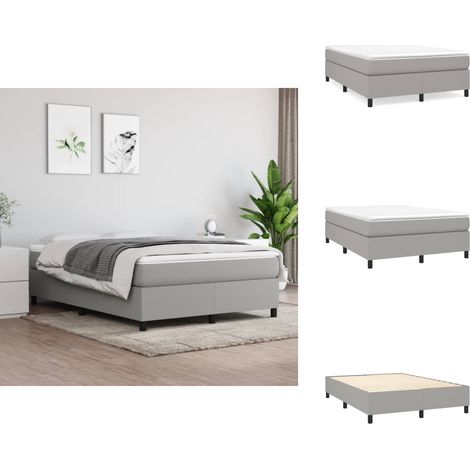 Boxspringbett mit Matratze Hellgrau 140x200 cm Stoff - Boxspringbett - Doppelbett - Bettenrahmen - Matratze - Matratzentopper (1/5)
