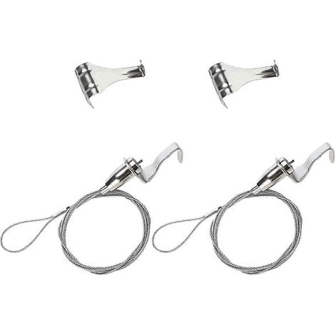 Kit de suspension pour tableaux (2 pièces) : crochet, fil et tringle à cadres réglable en acier inoxydable.-AquaForge (1/3)