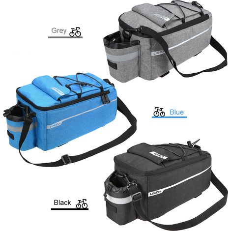 Sac isotherme de coffre isolé avec housse de pluie imperméable à l'eau pour porte-bagages arrière de vélo, sacoche réfléchissante pour vélo VTT (1/5)