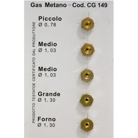 UGELLI PER CUCINA GAS METANO KIT 5 PZ