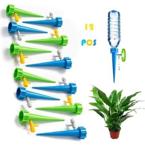 12pcs Irrigation Goutte à Goutte Bouteille, Cône d'arrosage avec Interrupteur de Contrôle à Liberation Lent PIECE DETACHEE (1/4)