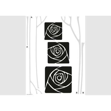 Stickers - Roses dans des cadres - 1 planche 65x85 cm (1/5)