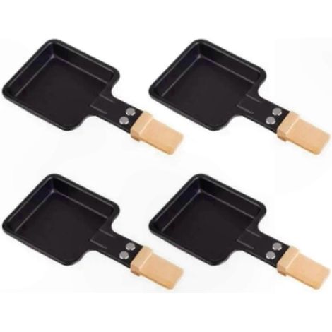 Poêle à Raclette Antiadhésive, Formes Carrée et Triangulaire, Idéale pour Faire Fondre le Fromage, Lot de 4 Pièces (1/5)