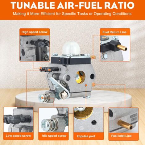 NALOOKAMIC  Carburateur C1U-K54A pour ZAMA C1U-K17 C1U-K27 C1U-K27A C1U-K54 C1U-K46 C1U-K82 pour Mantis 7222 7222E 7222M 7225 7230 7234 7240 7920 7924 cultivateur de barre franche