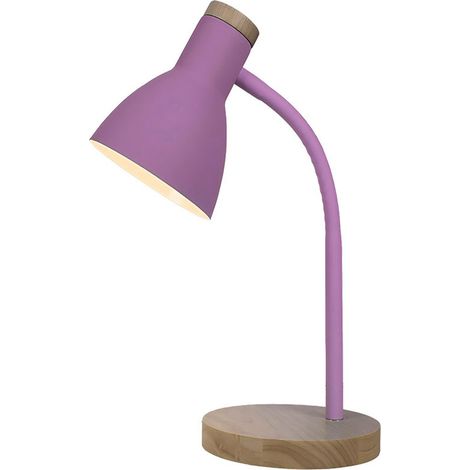 Flexo Epiro 1xE27 Morado/Haya 40cm Serie Epiro