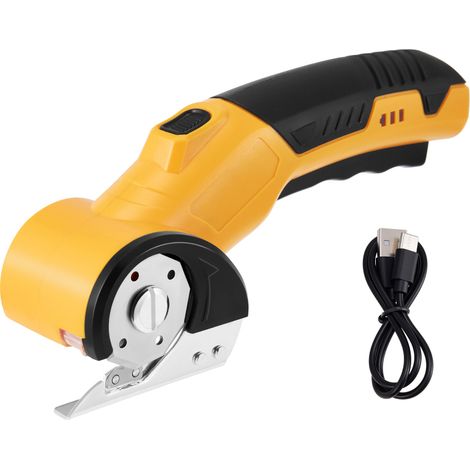 Ciseaux électriques, cutter à carton, cutter rotatif électrique sans fil 4 V, cutter à carton, cutter électrique, ciseaux électriques pour tissus, tapis, cuir, feutre et plastiques