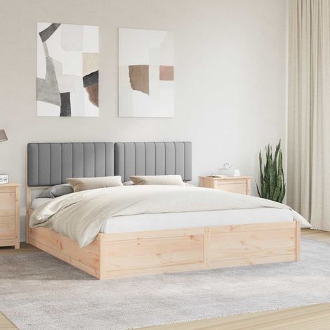 vidaXL Bettgestell mit gepolstertem Kopfteil Hellgrau 180 x 200 cm (1/5)