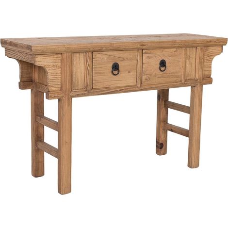 Recibidor de madera beige 114x35x70h cm (1/5)