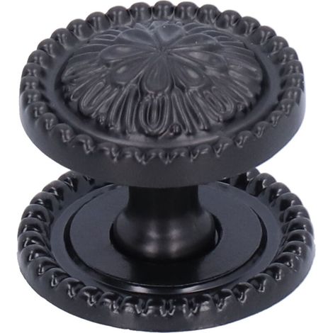 Poignée noire à trou unique, bouton de quincaillerie en alliage de zinc pour armoires de maison, meubles, armoires (1/5)